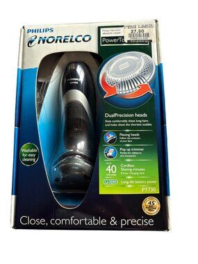 Philips Norelco PowerTouch PT730 Electric Razor DualPrecision Heads Cordless